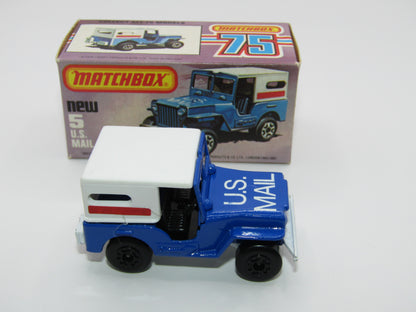 Matchbox Superfast 5C U.S Mail Truck Blue, BLACK HUBS no 5 Base