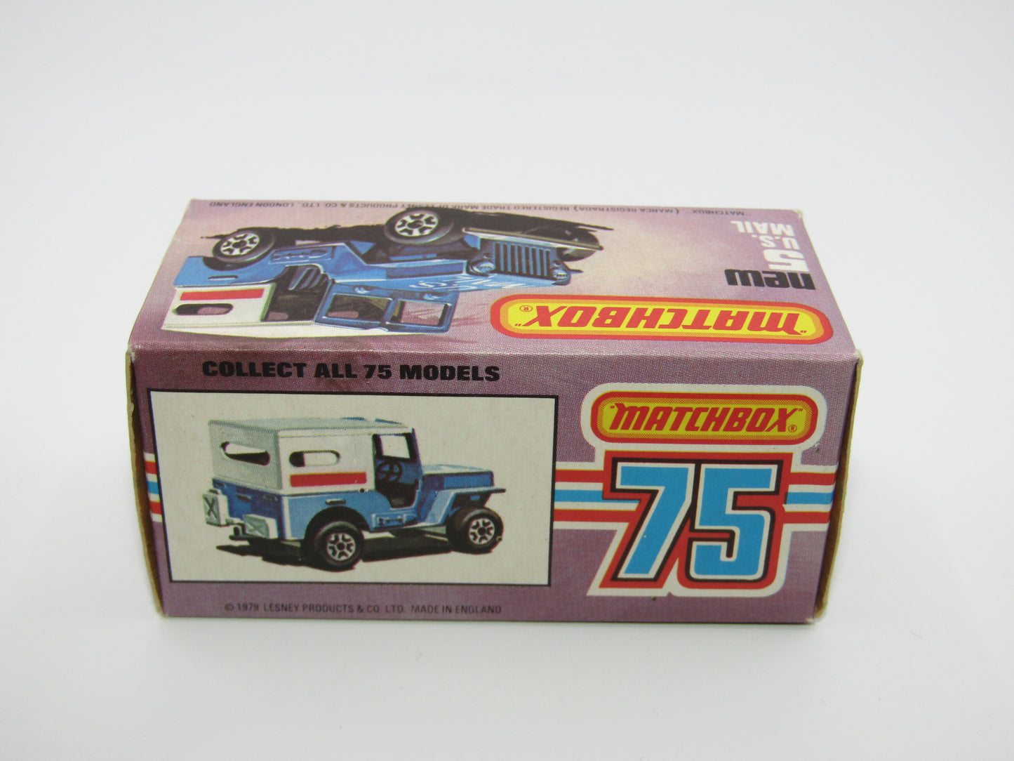 Matchbox Superfast 5C U.S Mail Truck Blue, BLACK HUBS no 5 Base