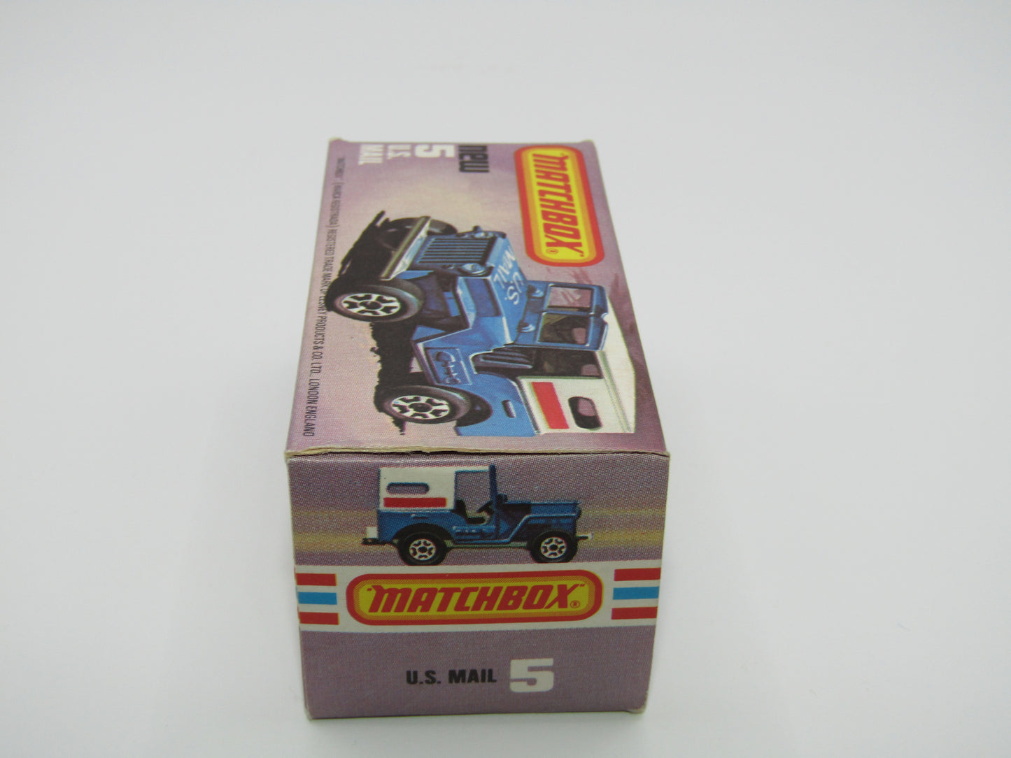 Matchbox Superfast 5C U.S Mail Truck Blue, BLACK HUBS no 5 Base