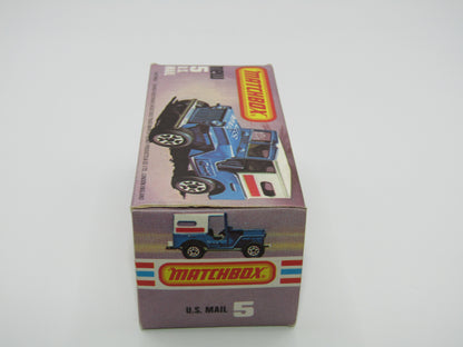 Matchbox Superfast 5C U.S Mail Truck Blue, BLACK HUBS no 5 Base