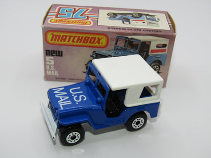 Matchbox Superfast 5C U.S Mail Truck Blue, LARGE Window in Canopy No 5 Base