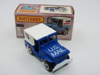 Matchbox Superfast 5C U.S Mail Truck Blue, LARGE Window in Canopy No 5 Base