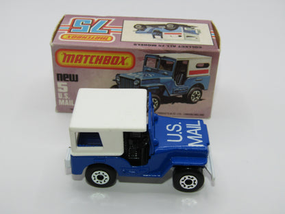 Matchbox Superfast 5C U.S Mail Truck Blue, LARGE Window in Canopy No 5 Base