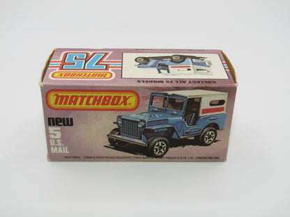 Matchbox Superfast 5C U.S Mail Truck Blue, LARGE Window in Canopy No 5 Base