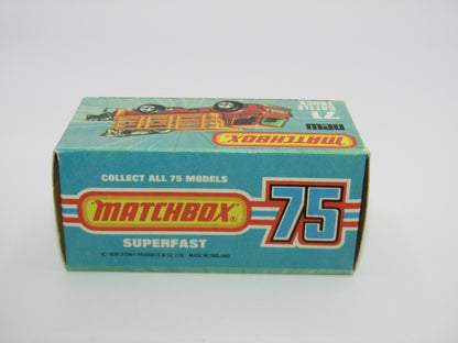 Matchbox Superfast 71C Cattle Truck FLAT RED AMBER Windows Tow Hook