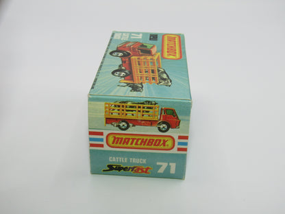 Matchbox Superfast 71C Cattle Truck FLAT RED AMBER Windows Tow Hook
