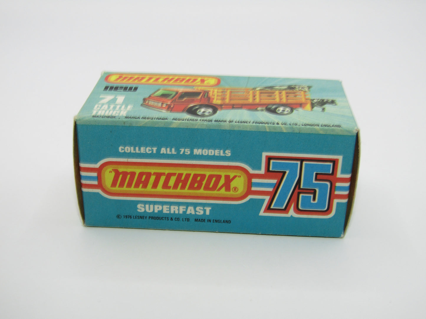 Matchbox Superfast 71C Cattle Truck FLAT RED AMBER Windows Tow Hook