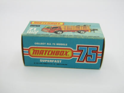 Matchbox Superfast 71C Cattle Truck FLAT RED AMBER Windows Tow Hook