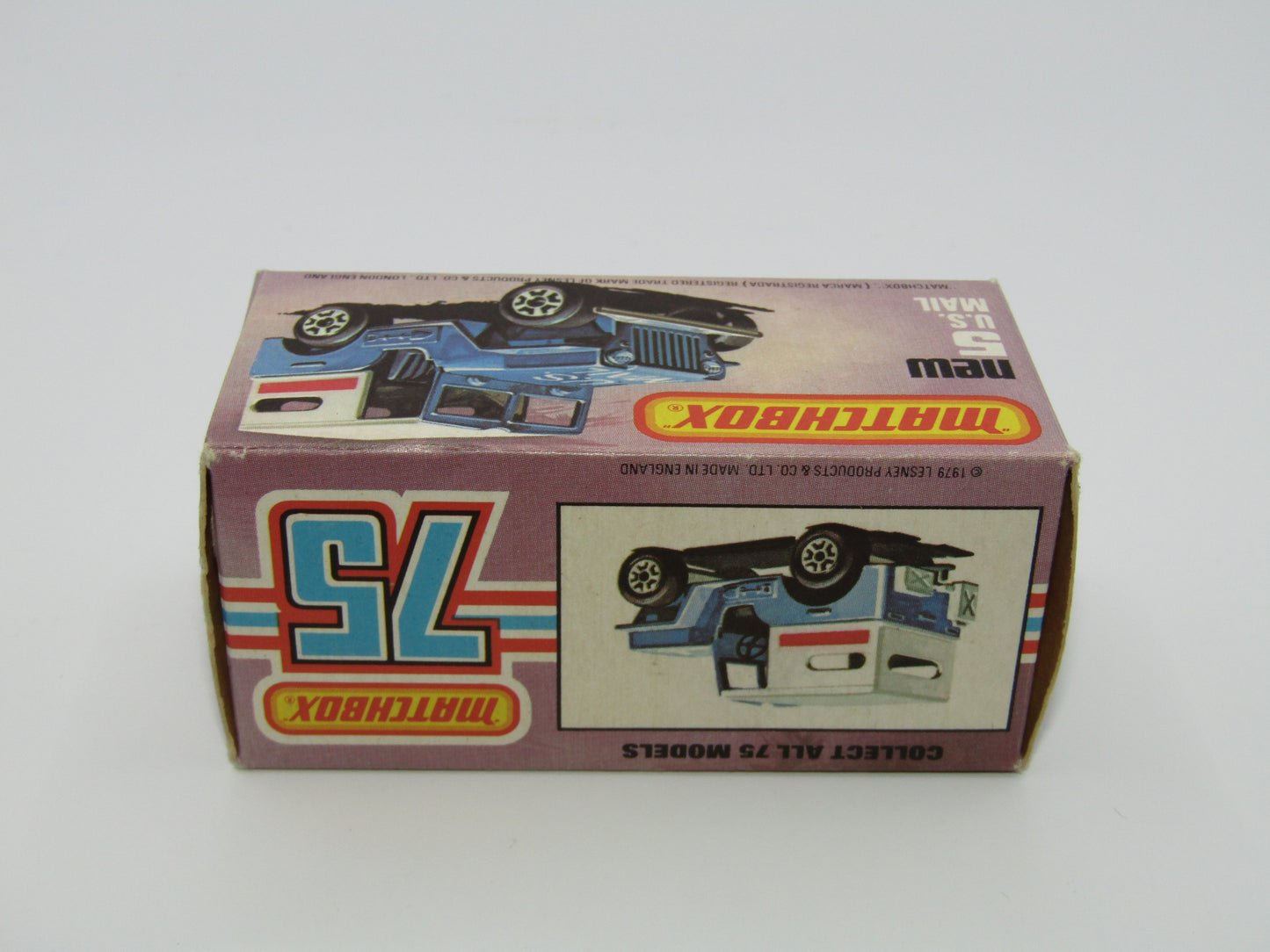 Matchbox Superfast 5C U.S Mail Truck Blue, LARGE Window in Canopy No 5 Base