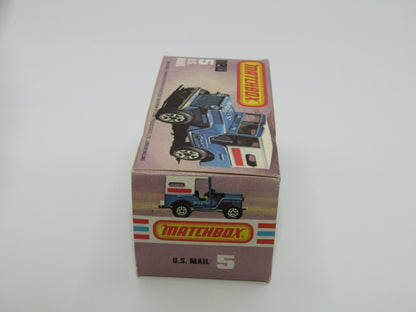 Matchbox Superfast 5C U.S Mail Truck Blue, LARGE Window in Canopy No 5 Base