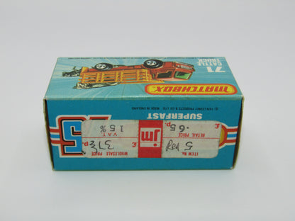 Matchbox Superfast 71C Cattle Truck FLAT RED, RED Windows Tow Hook