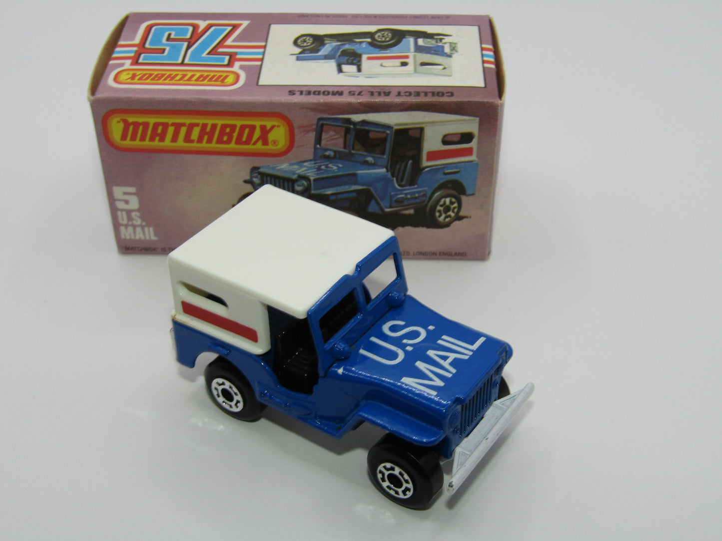 Matchbox Superfast 5C U.S Mail Truck Blue, LARGE LETTER FONT U.S MAIL TRUCK no 38 Base