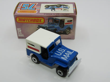 Matchbox Superfast 5C U.S Mail Truck Blue, LARGE LETTER FONT U.S MAIL TRUCK no 38 Base