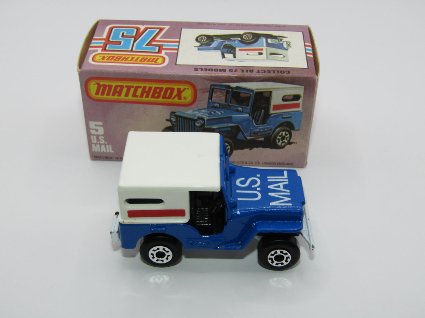 Matchbox Superfast 5C U.S Mail Truck Blue, LARGE LETTER FONT U.S MAIL TRUCK no 38 Base