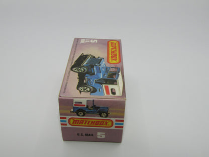 Matchbox Superfast 5C U.S Mail Truck Blue, LARGE LETTER FONT U.S MAIL TRUCK no 38 Base
