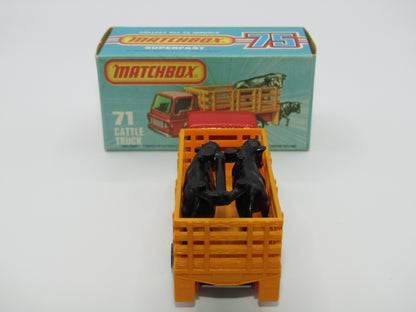 Matchbox Superfast 71C Cattle Truck FLAT RED, PURPLE Windows NO TOW Hook