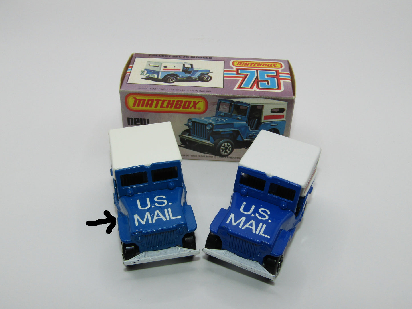 Matchbox Superfast 5C U.S Mail Truck SEA BLUE, Sleet N Snow Base