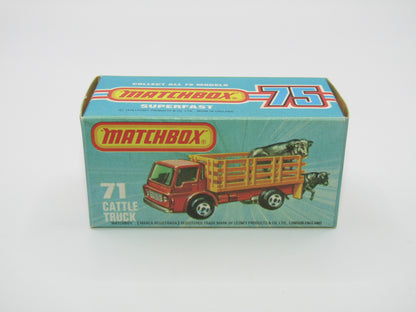 Matchbox Superfast 71C Cattle Truck FLAT RED, PURPLE Windows NO TOW Hook