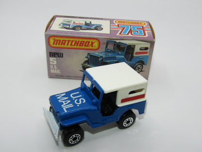 Matchbox Superfast 5C U.S Mail Truck SEA BLUE, Sleet N Snow Base
