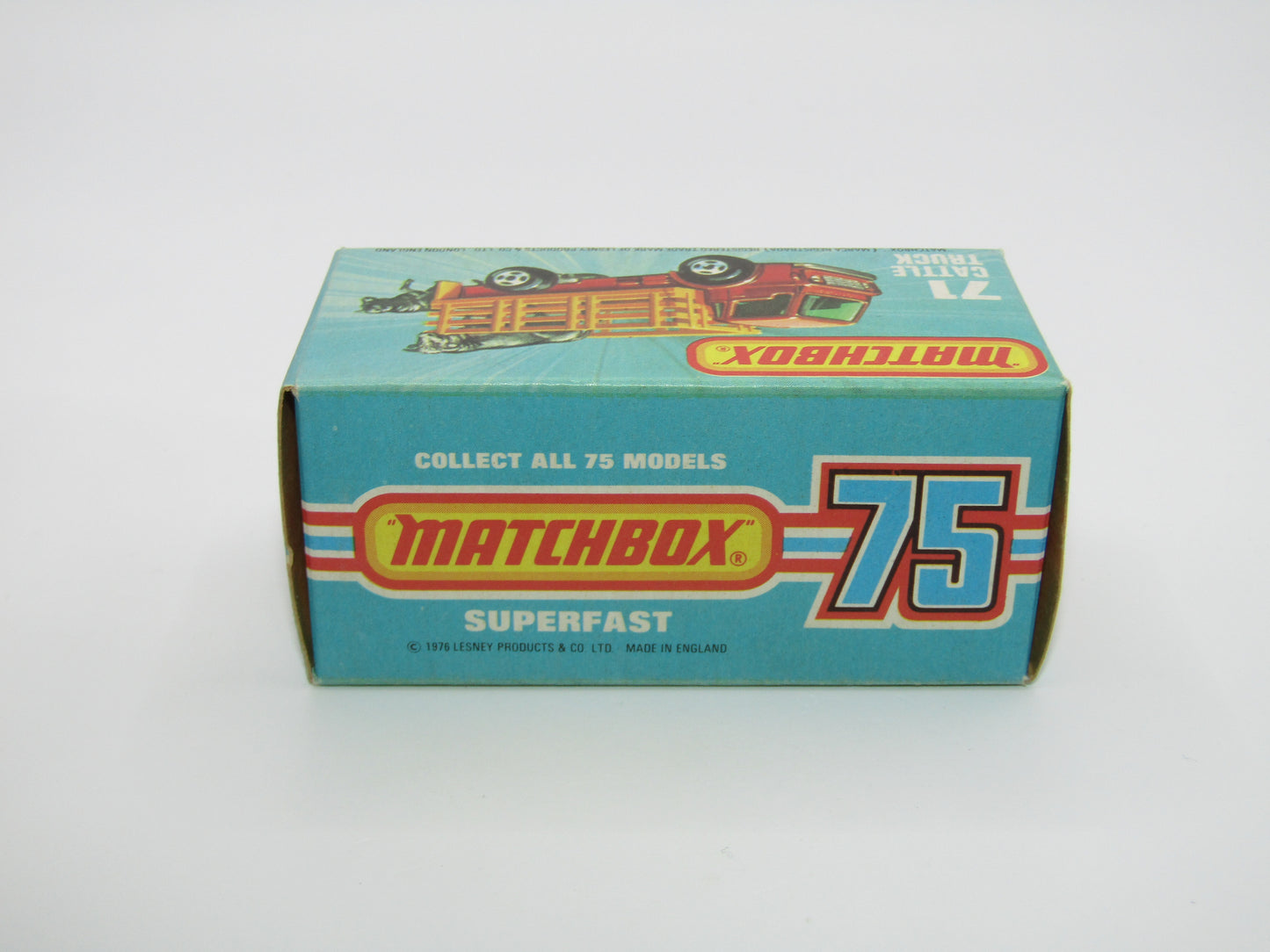 Matchbox Superfast 71C Cattle Truck FLAT RED, PURPLE Windows NO TOW Hook