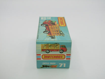 Matchbox Superfast 71C Cattle Truck FLAT RED, PURPLE Windows NO TOW Hook