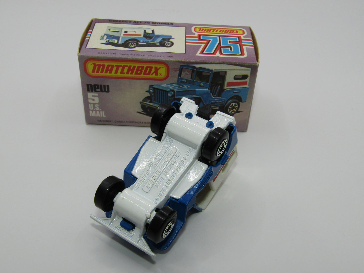 Matchbox Superfast 5C U.S Mail Truck SEA BLUE, Sleet N Snow Base