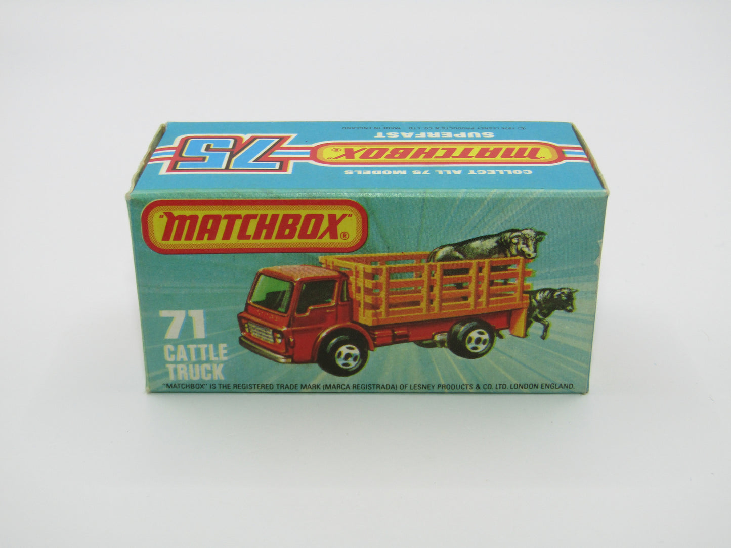 Matchbox Superfast 71C Cattle Truck FLAT GREEN, Light Amber Windows