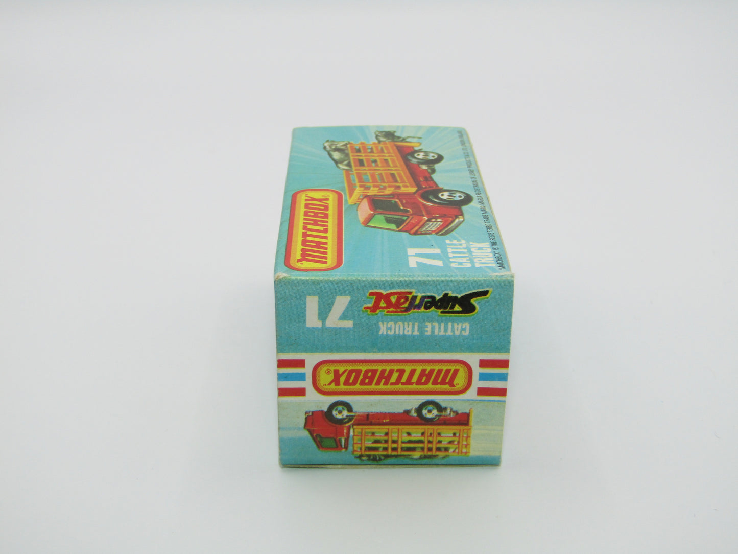 Matchbox Superfast 71C Cattle Truck FLAT GREEN, Light Amber Windows