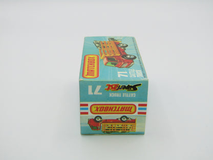 Matchbox Superfast 71C Cattle Truck FLAT GREEN, Light Amber Windows