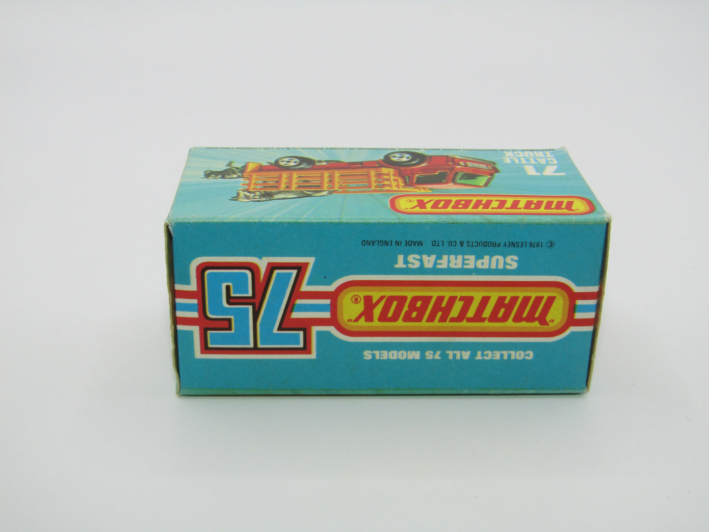 Matchbox Superfast 71C Cattle Truck FLAT GREEN, Light Amber Windows
