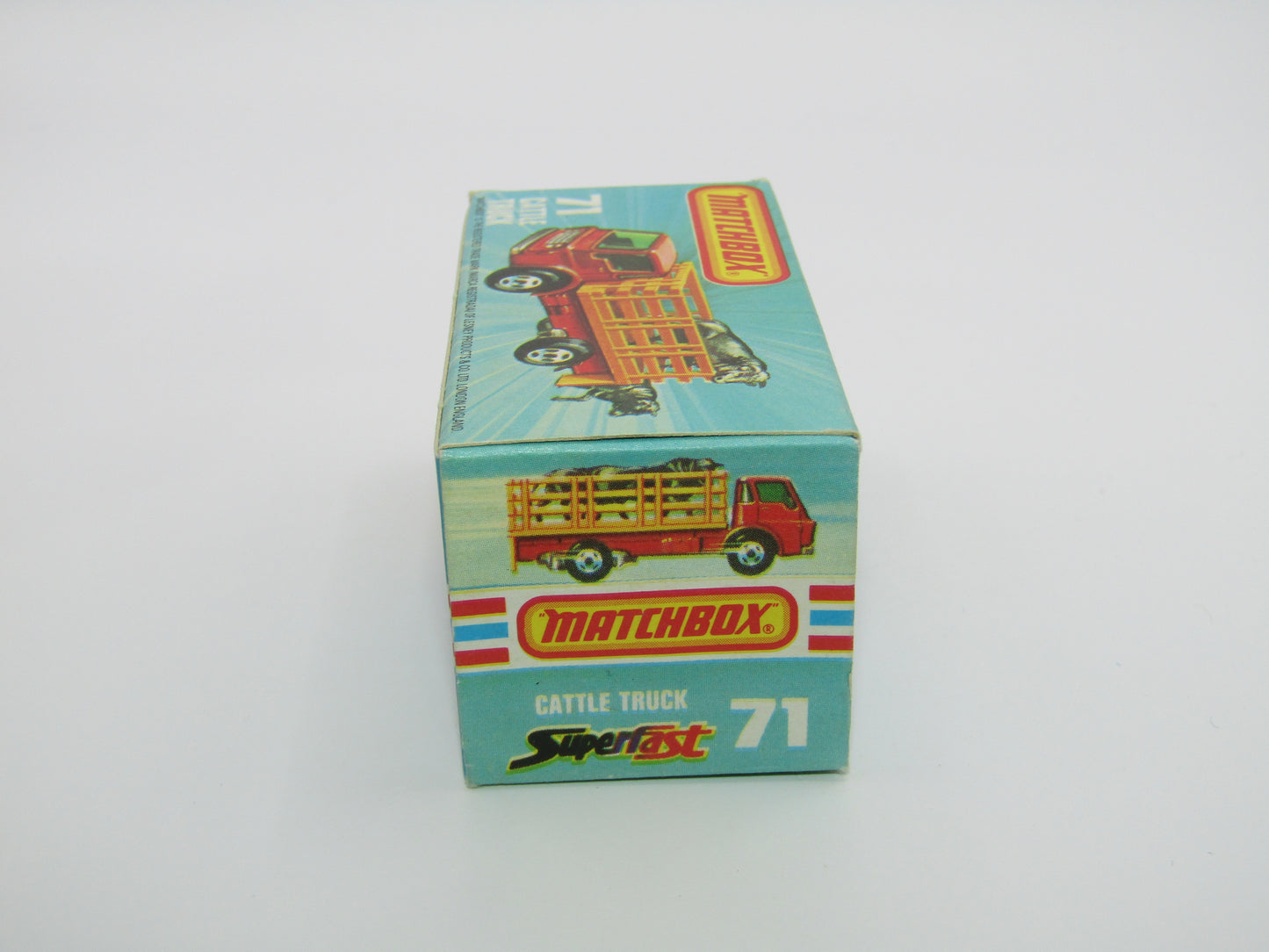 Matchbox Superfast 71C Cattle Truck FLAT GREEN, Light Amber Windows