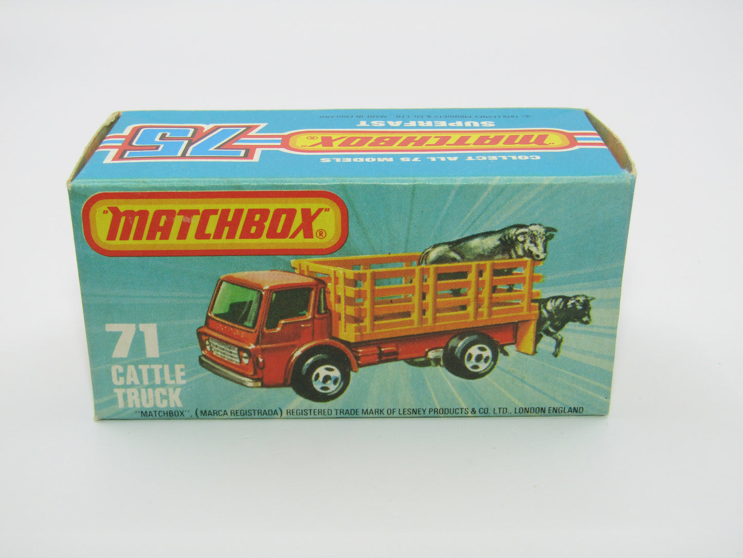 Matchbox Superfast 71C Cattle Truck Metallic Green DARK BROWN Stakes