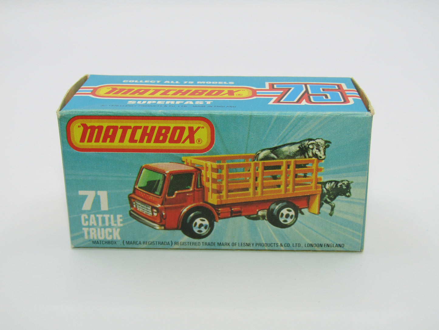 Matchbox Superfast 71C Cattle Truck Metallic Green DARK BROWN Stakes