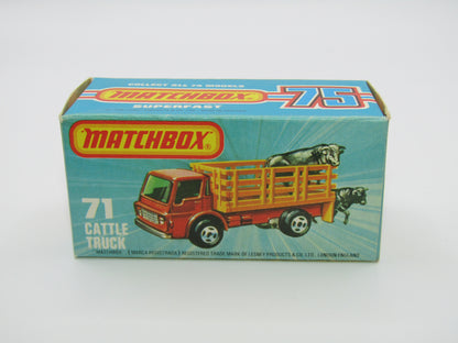 Matchbox Superfast 71C Cattle Truck Metallic Green DARK BROWN Stakes