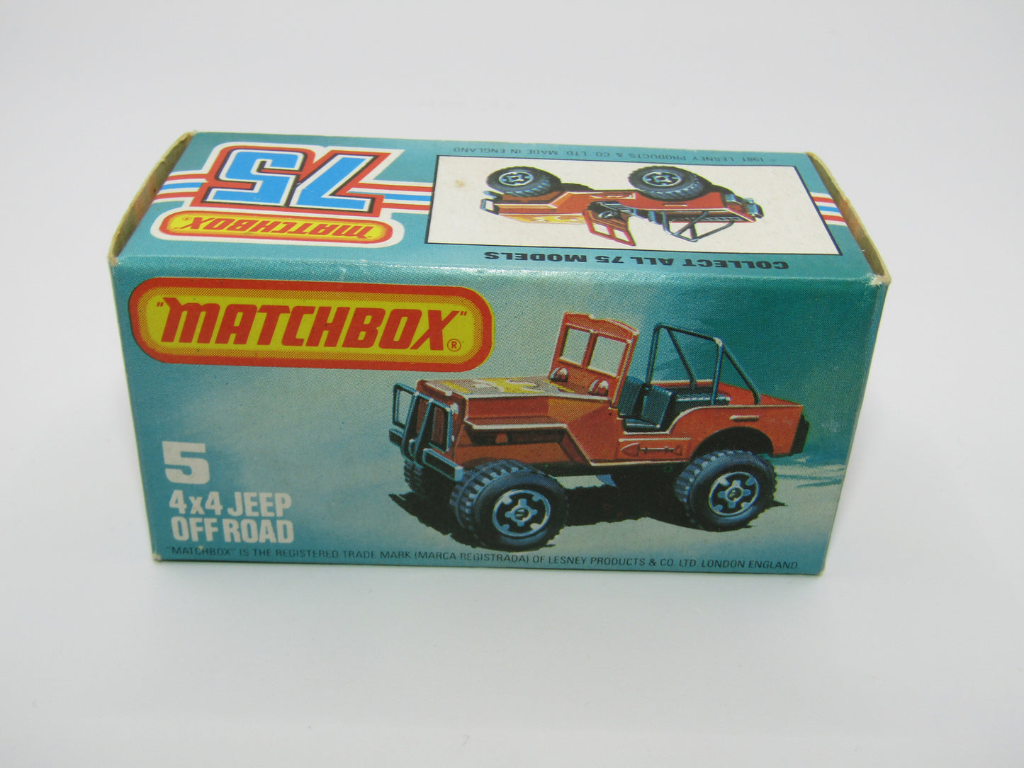Matchbox Superfast 5D 4X4 Jeep DARK BRONZE, Roll Bar, Wide Maltese Cross Wheels