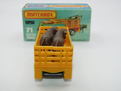 Matchbox Superfast 71C Cattle Truck Metallic Green BLUE Windows