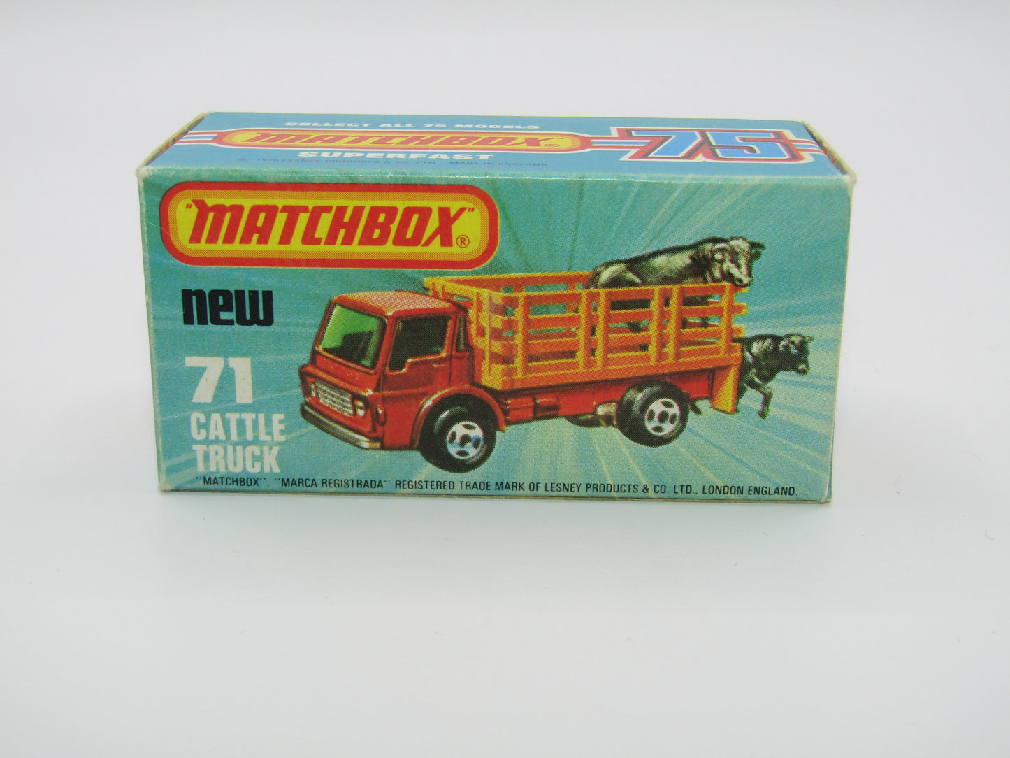 Matchbox Superfast 71C Cattle Truck Metallic Green BLUE Windows