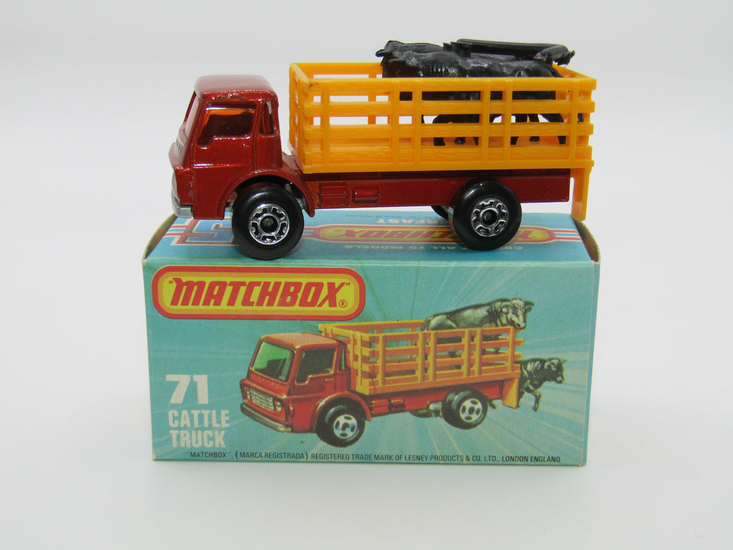 Matchbox Superfast 71C Cattle Truck Metallic Bronze AMBER Windows