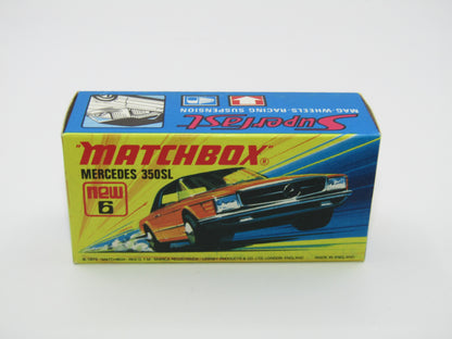 Matchbox Superfast 6B Mercedes 350SL Dark Yellow CLEAR Windows 5 Arch Wheels