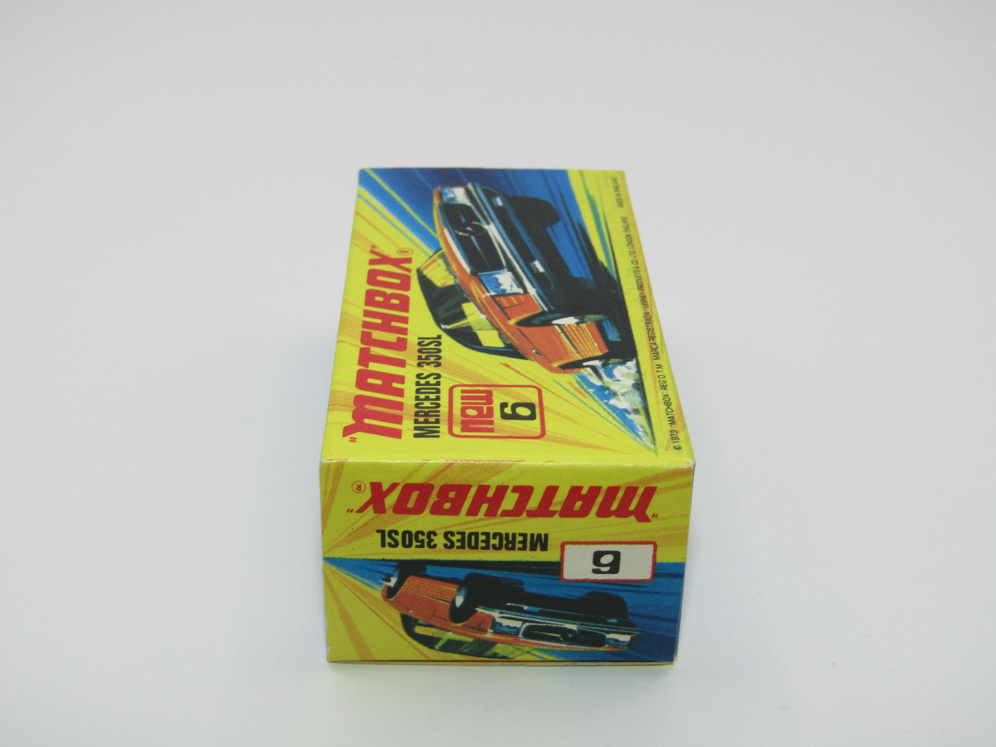 Matchbox Superfast 6B Mercedes 350SL Dark Yellow CLEAR Windows 5 Arch Wheels
