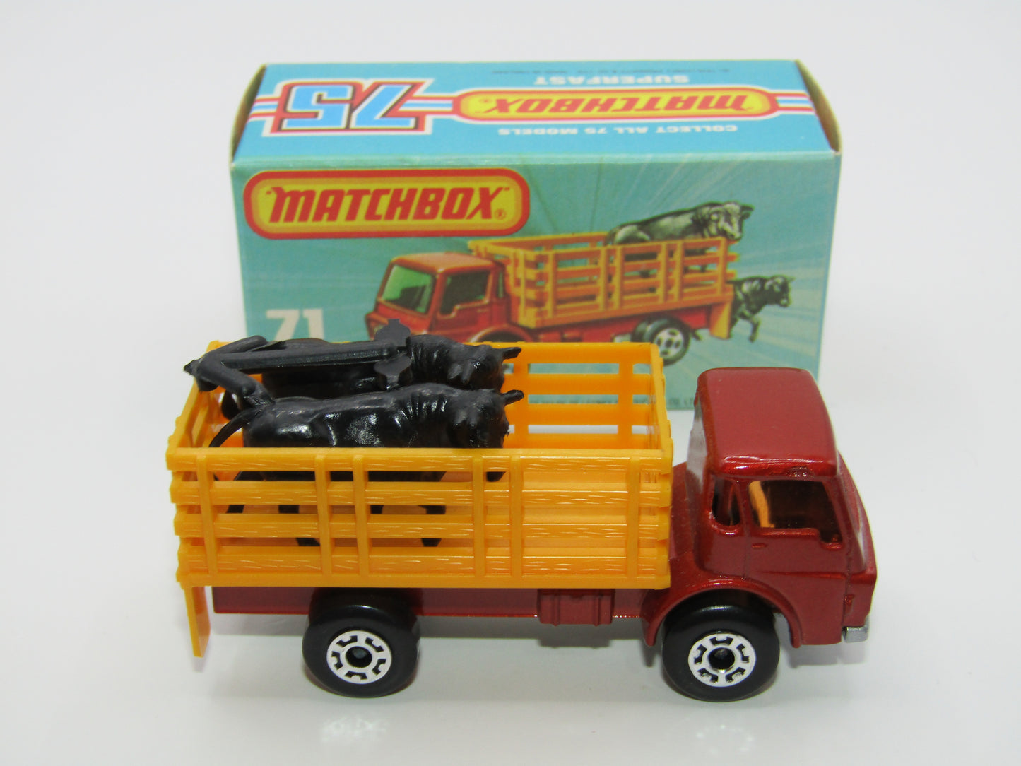 Matchbox Superfast 71C Cattle Truck Metallic Bronze AMBER Windows