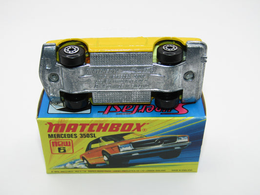Matchbox Superfast 6B Mercedes 350SL Light Yellow 5 Arch NARROW Wheels