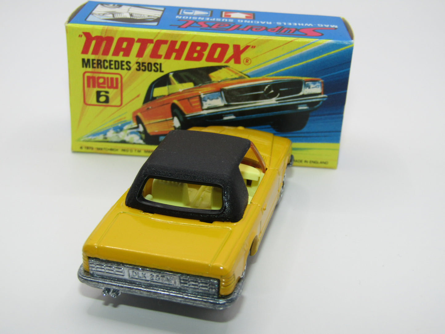 Matchbox Superfast 6B Mercedes 350SL Light Yellow 5 Arch NARROW Wheels