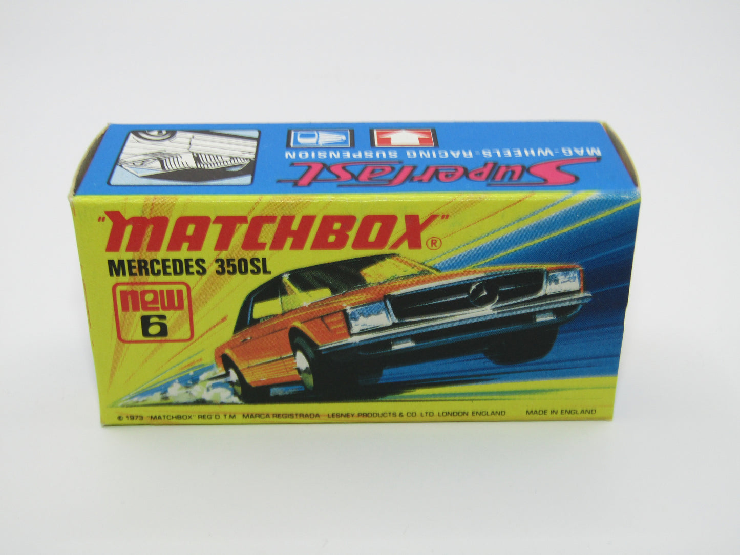 Matchbox Superfast 6B Mercedes 350SL Light Yellow 5 Arch NARROW Wheels