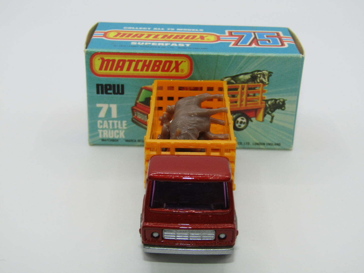 Matchbox Superfast 71C Cattle Truck Metallic DARK Bronze PURPLE Windows