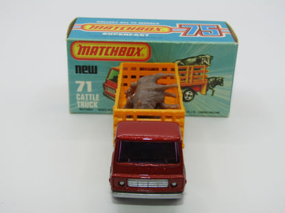 Matchbox Superfast 71C Cattle Truck Metallic DARK Bronze PURPLE Windows