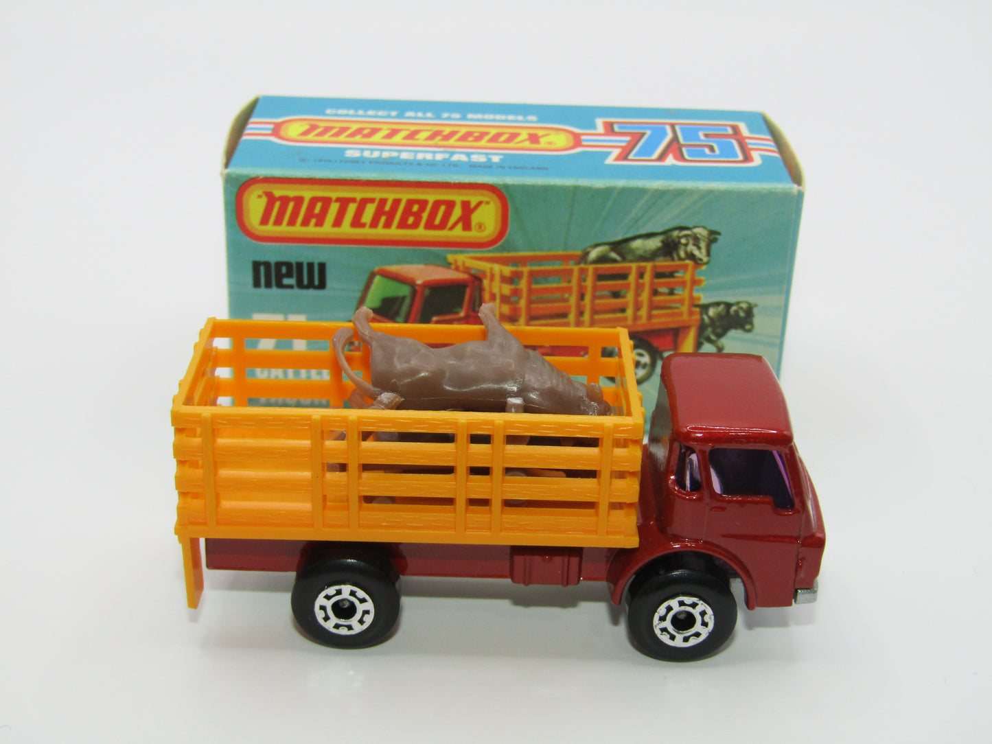 Matchbox Superfast 71C Cattle Truck Metallic DARK Bronze PURPLE Windows