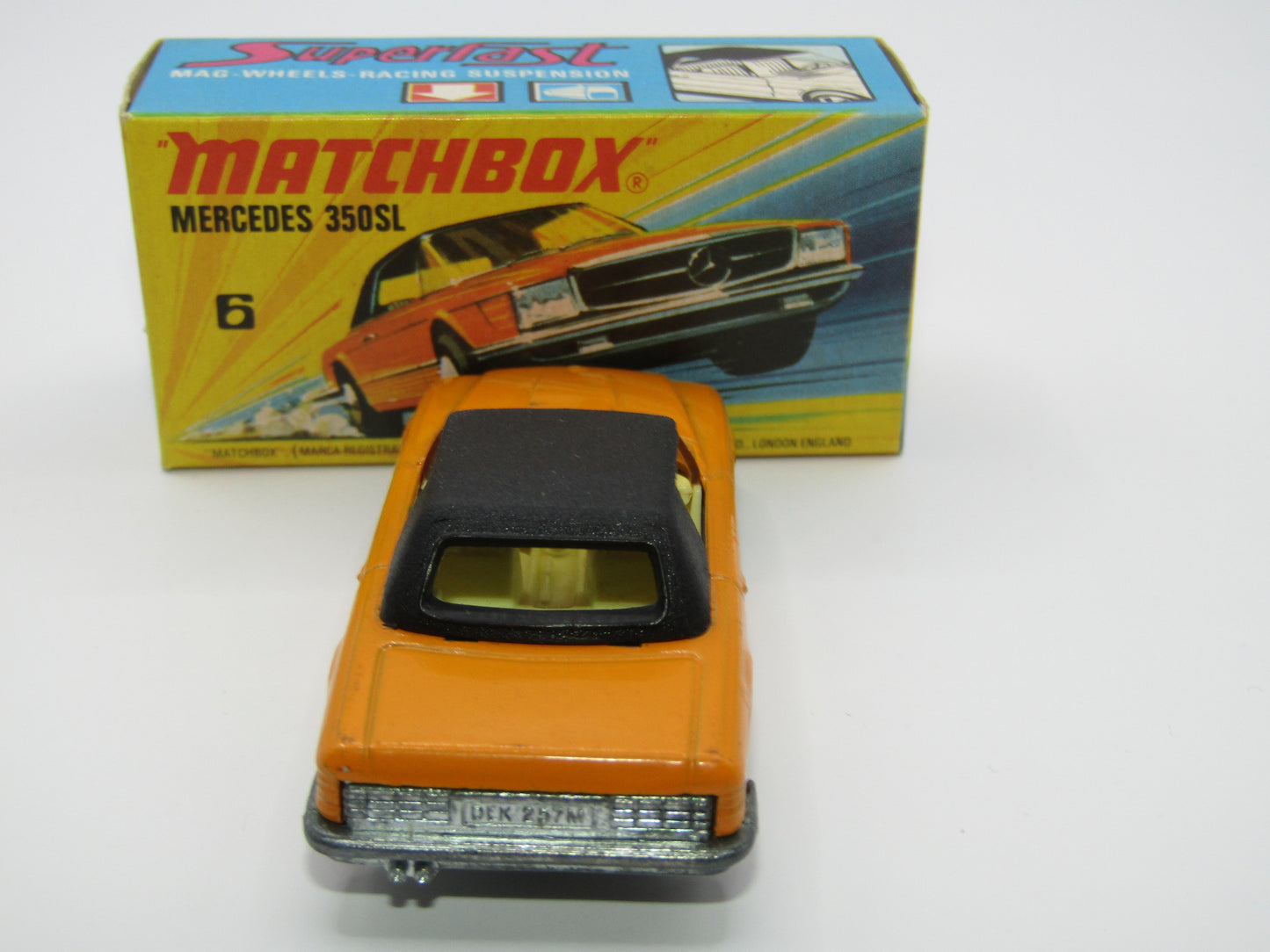 Matchbox Superfast 6B Mercedes 350SL Orange 5 Spoke SMALL Wheels