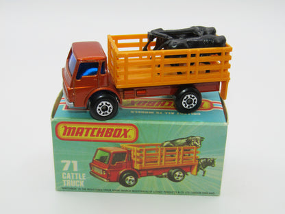 Matchbox Superfast 71C Cattle Truck Metallic Very LIGHT Bronze Blue Windows