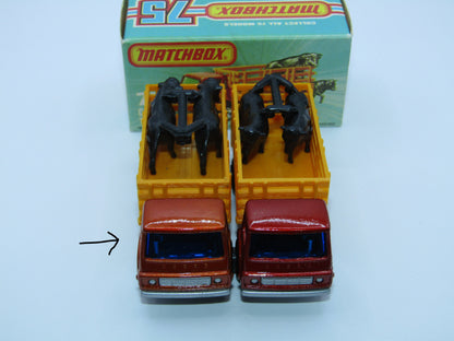 Matchbox Superfast 71C Cattle Truck Metallic Very LIGHT Bronze Blue Windows